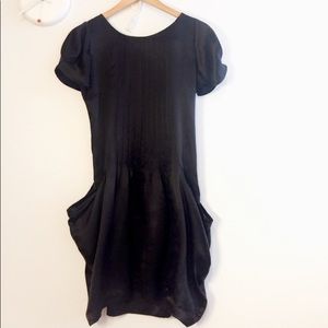 100% silk, knee length black dress Designers Remix